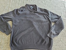 Men's Black Long Sleeve Polo Shirt