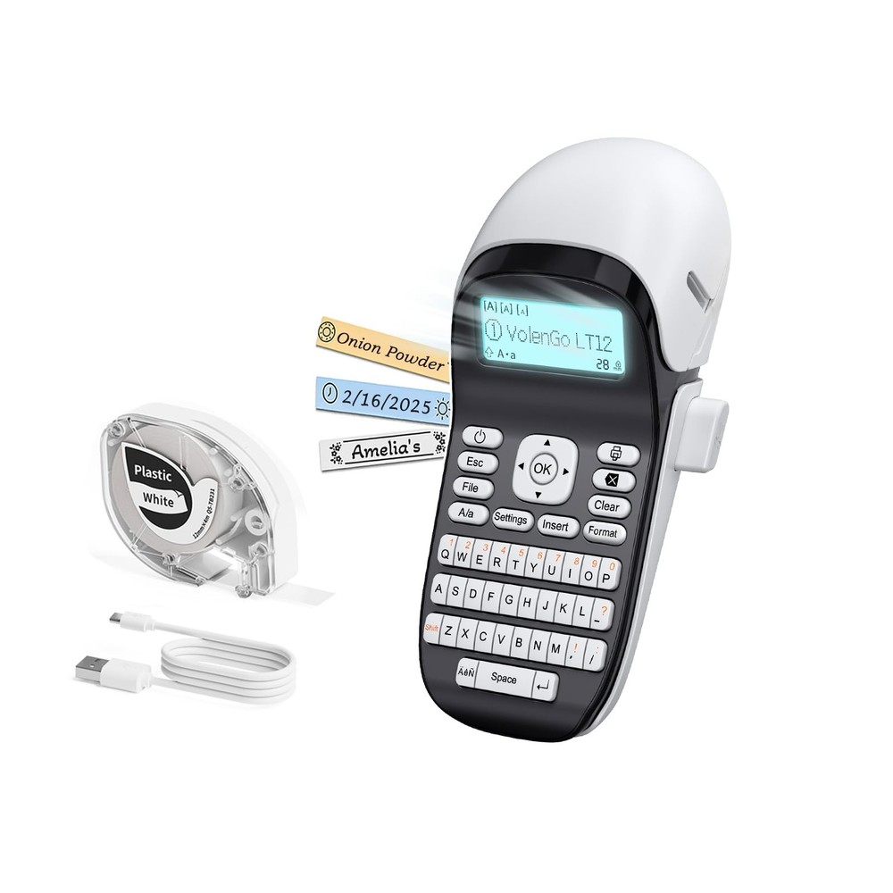 Portable Label Maker Machine with Waterproof Tapes and Rechargeable Battery