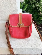 Vintage Dooney & Bourke Red All Weather Leather Crossbody USA Made AWL