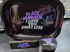 Black Sabbath Sweet Leaf Officially Licensed Rolling Papers Tray Grinder NEW 