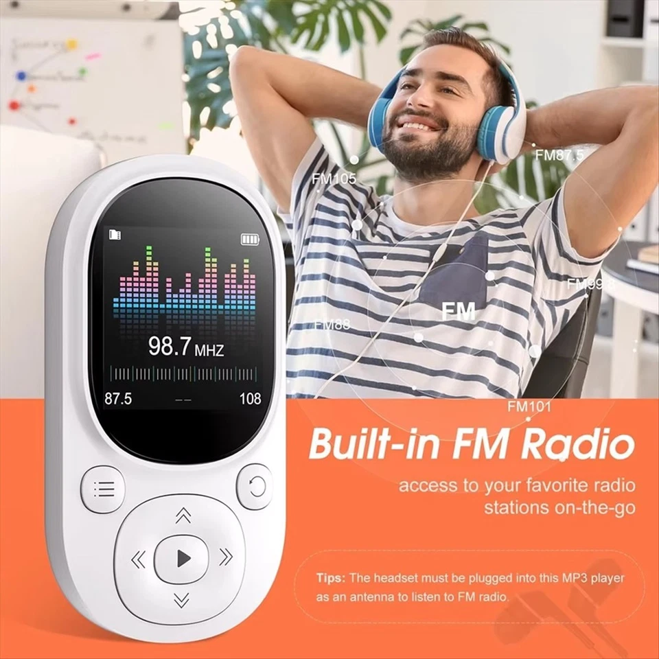 2X(64GB Clip MP3 Player with Bluetooth 5.3, Lossless Sound, FM Radio, Voice3181 - Image 2 of 4
