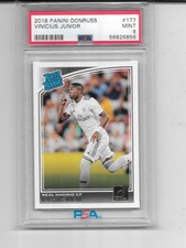 2018 DONRUSS VINICIUS JUNIOR RC ROOKIE CARD MINT  PSA 9 REAL MADRID BRAZIL. rookie card picture