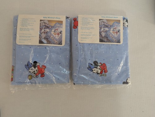 Vintage Disney Babies Crib Sheet Mickey Minnie - Baby Mickey's Band -Dundee - Picture 6 of 10