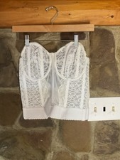 Goddess Vintage Women s Corset Bustier Top Ivory 40B Union Made In USA Hook Eye