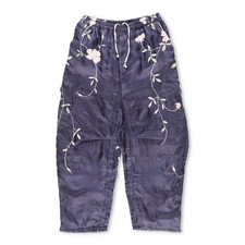 BY WALID Women Nia Silk Trousers Floral Embro...
