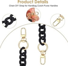 Purse Chain Strap Acrylic Black Acrylic Handbag Replacement Adjustable Purse ...
