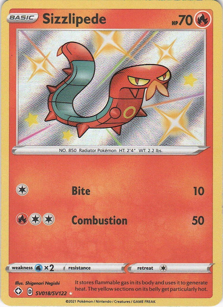 Sizzlipede SV018/SV122 Shiny Rare Shining Fates Shiny Vault Holo NM/M