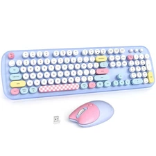 Wireless Keyboard and Mouse Combo for Windows, MOWUX 2.4G Full-Sized External...