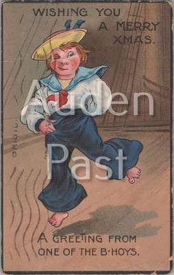 Vintage B. B. LONDON Weihnachts Postkarte Matrosenjunge B-HOYS X.100 Deutschland