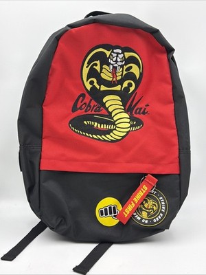 Cobra Kai Big Logo Strike First Zipper Puller Backpack By Bioworld