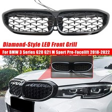 Nieren Grill Kühlergrill Diamant Glanz Schwarz mit LED für BMW 3er G20 G21 19-22