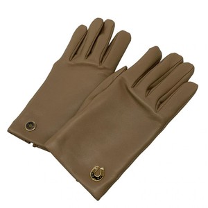 HERMES Jump F Etoupe Lambskin Cashmere Women's Gloves