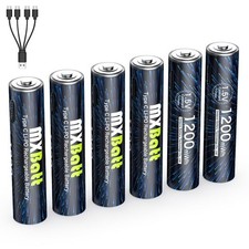 USB Rechargeable AAA Lithium Batteries, Charges 1Hours LED Charge Indicator, ...