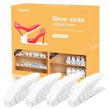 Neprock Shoe Slots Organizer 20 Pack Adjustable Shoe Rack Stacker Storage Space