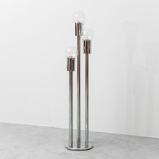 LAMPADA DA TERRA 3 LUCI METALLO DESIGN ANNI '70 MODERNARIATO VINTAGE