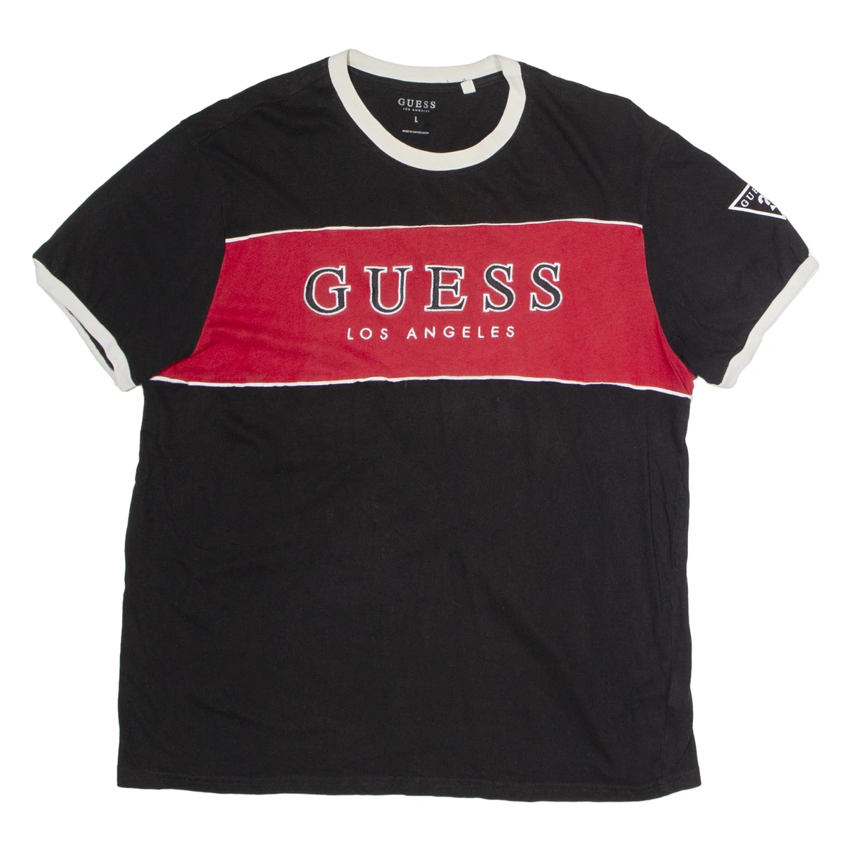 T-shirt Guess Homme Manches Courtes - Bleu - Taille L - Neuf Avec étiquettes