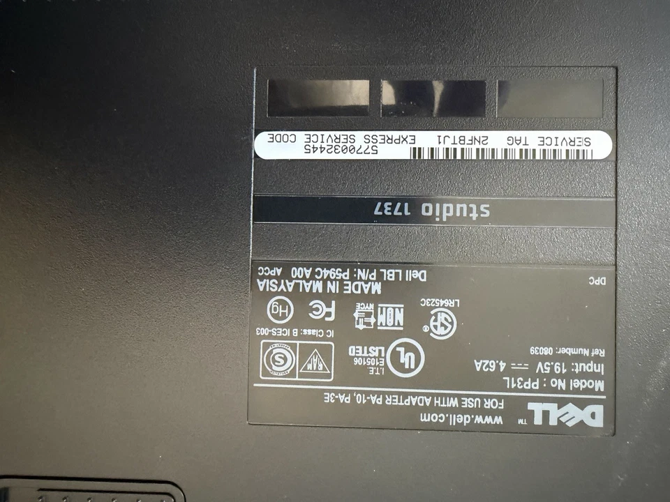 Notebook Dell Studio 1737 17” - Vermelho - Funciona / Para Peças / Antigo - Imagem 4 de 4