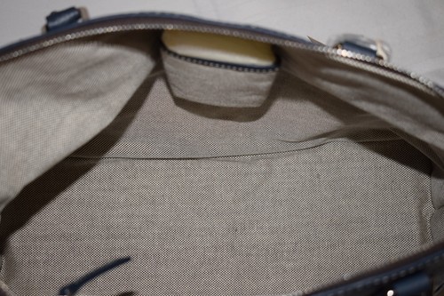 Dooney & Bourke Dark Blue Marine Pebble Leather Domed Satchel Zip Zip Purse US12 - Picture 6 of 11