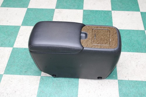 14-17 QX80 Black Leather Woodgrain 2nd Row Rear Floor Center Console OEM Factory - Picture 6 of 12
