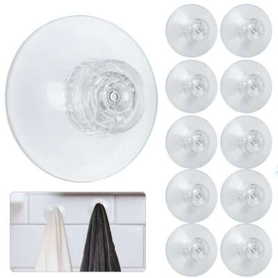 10pcs Strong Suction Cups with Screw Rod Knurled Hook Clear Kitchen Glass Craft