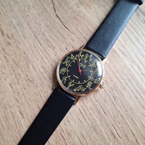 Raro Reloj Poljot KAMASUTRA 23 Joyas Delgado Negro Clásico Reloj Mecánico - Imagen 8 de 13