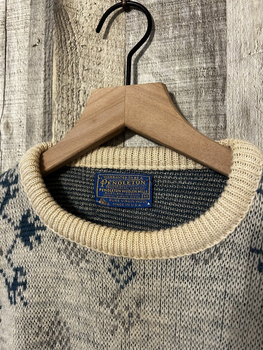 Vintage 1980's Pendleton Snowflake Winter Pullover Sweater Wool