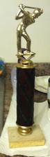 Vintage 1978 Closest To Pin Long Island NY Golf Trophy Marble Italy Wood? NICE!!