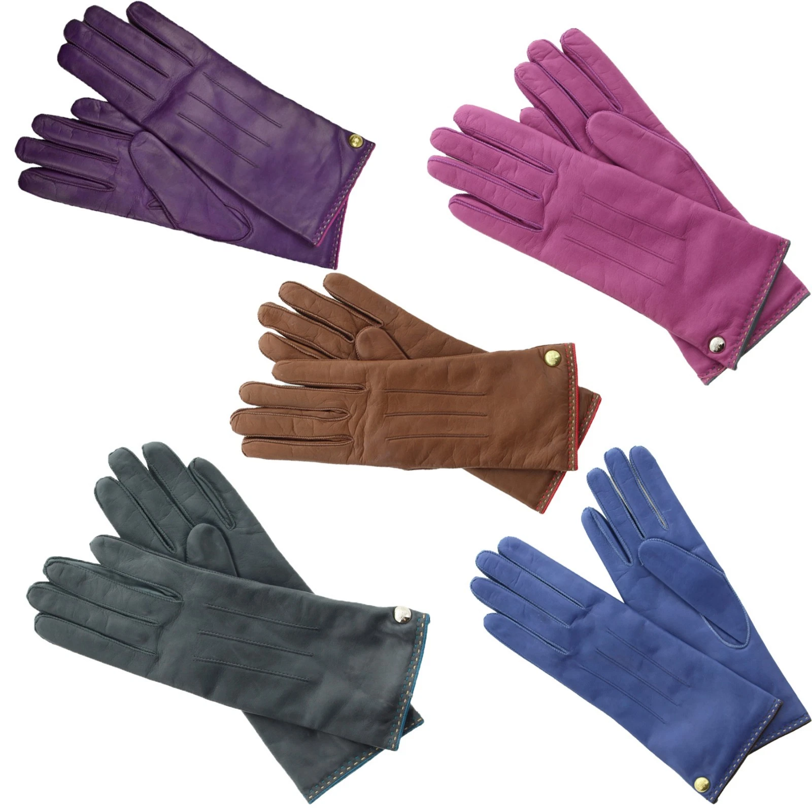 Coach Women's Leather Gloves, Cashmere Lined, Wrist Length 82821 MSRP $98