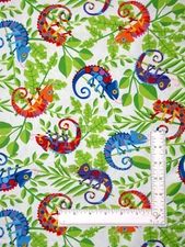 Animal Gecko Fabric By Yard Leaf Lizard Cheerful Colorful Cotton by Henry Glass