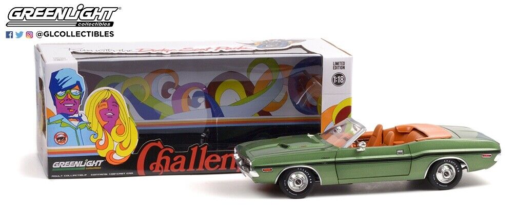 1:18 1970 Dodge Challenger R/T - Go Mango with White Stripes