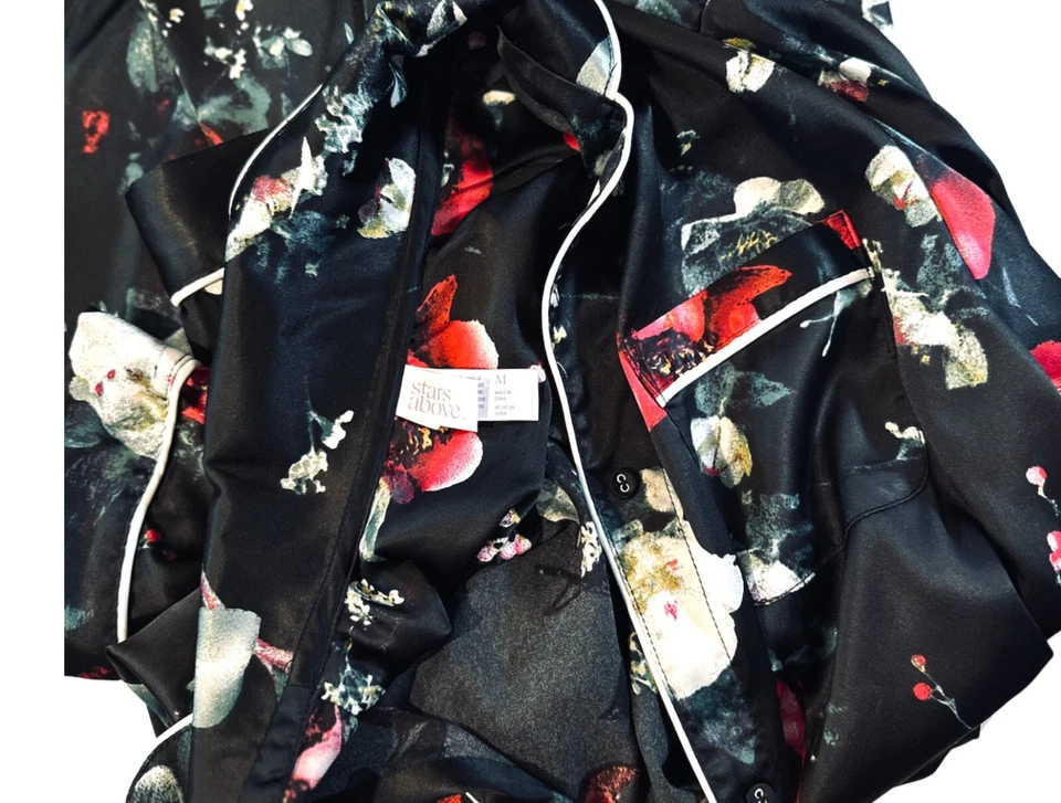 STARS ABOVE 女式长袍休闲服口袋黑色花卉中号 — 第 3/3 张图片