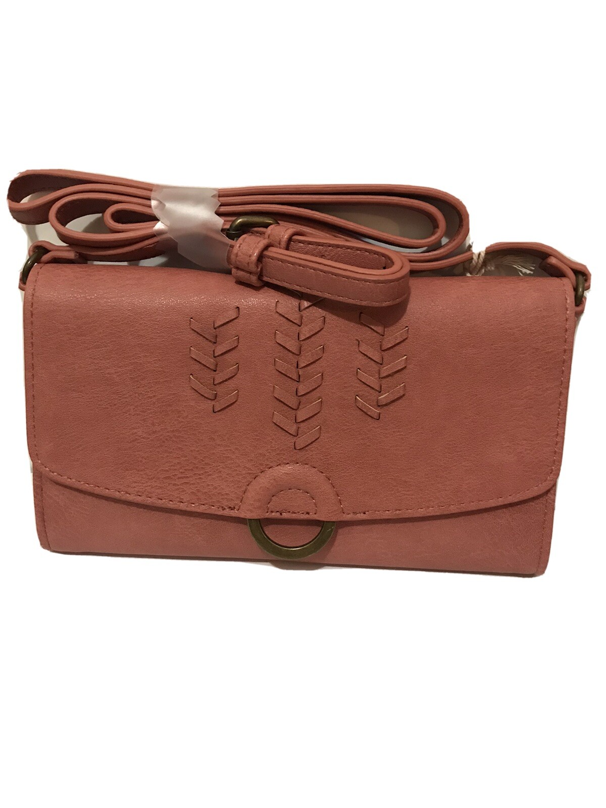 Ring Embroidery Snap Crossbody Bag in Rose by Universal Thread-image