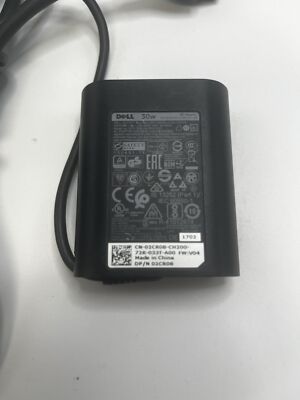Dell 30W USB Type C AC Adapter Charger XPS 12 9250 XPS 13 9365 Latitude 7275