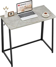 Folding Desk, Small Writing Desk 39.4", Space-Saving Foldable Laptop Table Writi