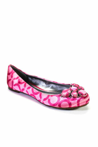Coach Alina Ballet Flat Women's Black Size 9.5 Leather Slip on Bow