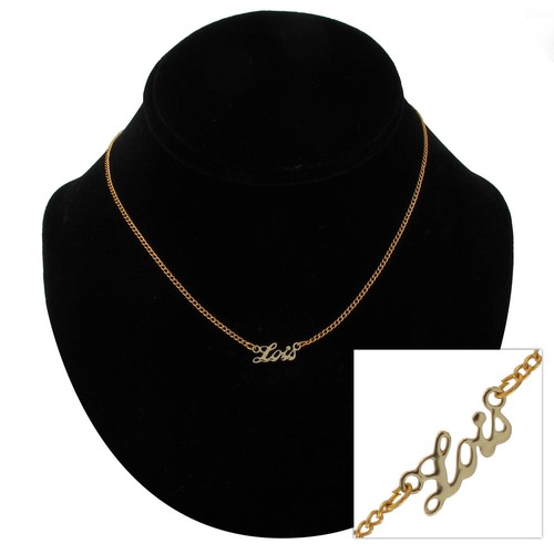 Vintage Gold Script Personalized Name Charm Necklace 16" - Choice Ladies Names - Picture 142 of 179