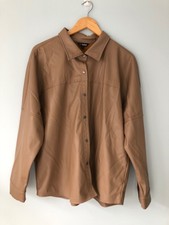 Ci Sono Faux Leather Beige Women Shirt Jacket Size Xl | Used