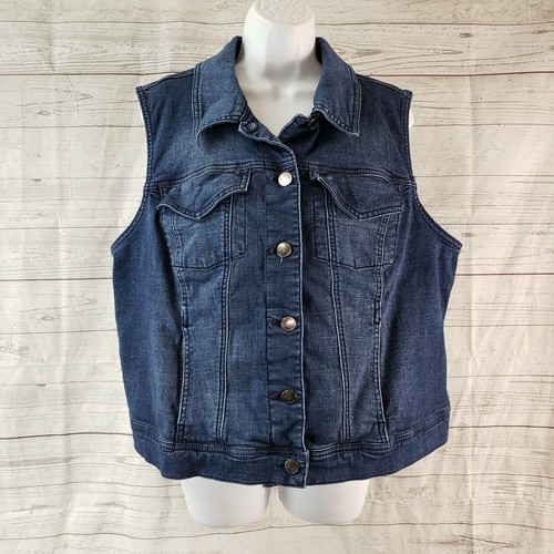 Lane Bryant Womens Denim Vest Sz 20 