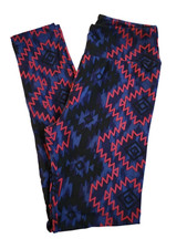 LuLaRoe Aztec OS Leggings Pink Black Blue NWOT 