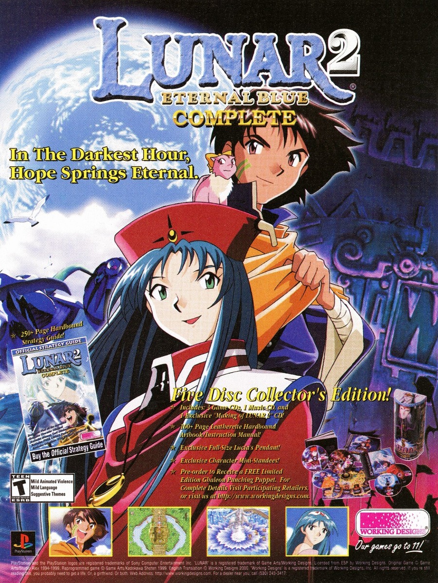 Lunar Eternal Blue Complete Playstation 1 PS1 Game Promo Ad Art