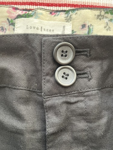 Love Tree Black Belted Cuffed Four Pocket Linen Shorts M - Picture 10 of 10