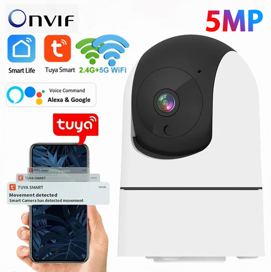 TUYA 5MP 1080P HD PTZ Camera 5G WiFi Night Vision Smart Home Baby