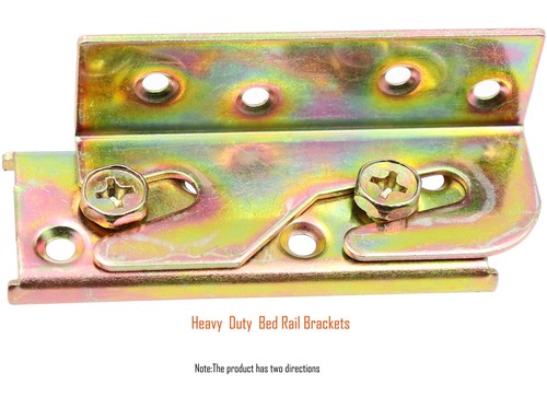 4 Sets Heavy Duty Bed Rail Brackets No-Mortise Bed Rail Fittings for Headboards - 第 5/6 張圖片