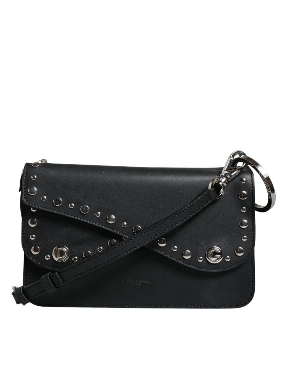 Dolce&Gabbana ショルダーバッグ 本革 2way 黒 Crossbody bag Dolce & Gabbana Black Small Leather Studded Shoulder