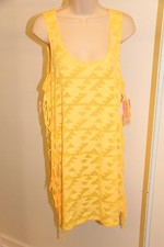 New Miken Swim Swimsuit Cover Up Size M Sleeveless Lemon Yellow