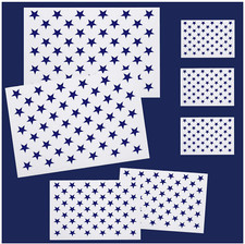 American Flag Stencil, Stars Flying American Flag Stencil Template for 7 Pack