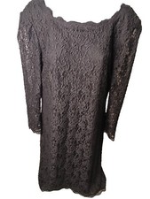 ADRIANNA PAPELL EVENING black Lace Bodycon Dress Size 12