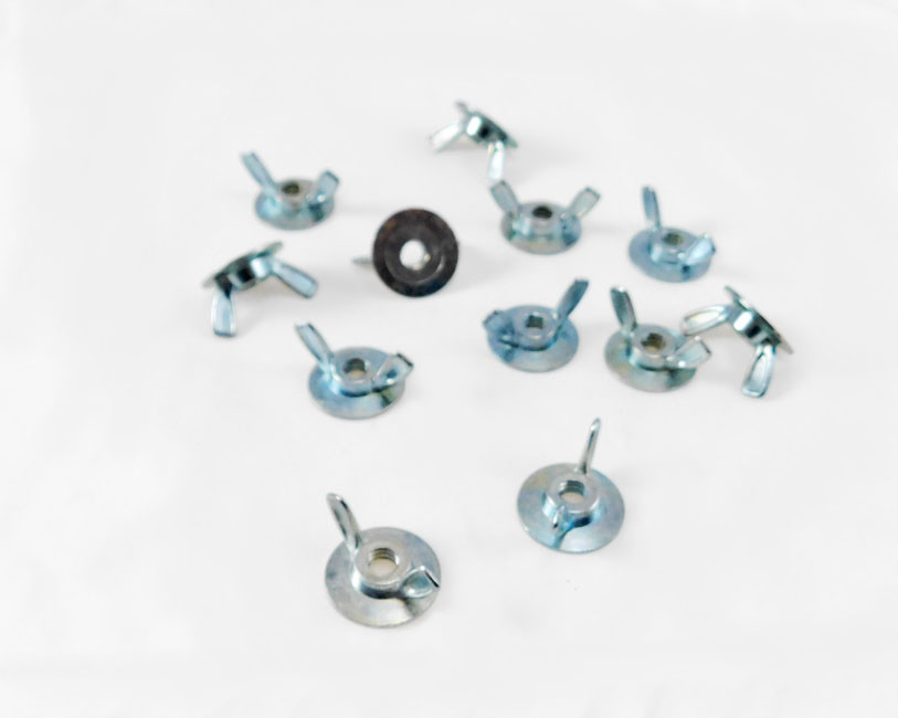 12 Pack 1/4-20 Zinc Plated Steel Forged Washer Base Wing Nuts BF 232521-N