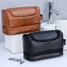 Leather Cosmetics Storage Bag Travel Toiletry Bag Portable Men's Business Simpli