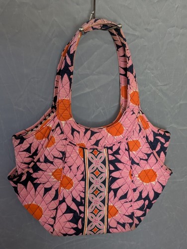 Vera Bradley Bag Loves Me Pink Navy Side by Side Tote Shoulder Travel Shopping
